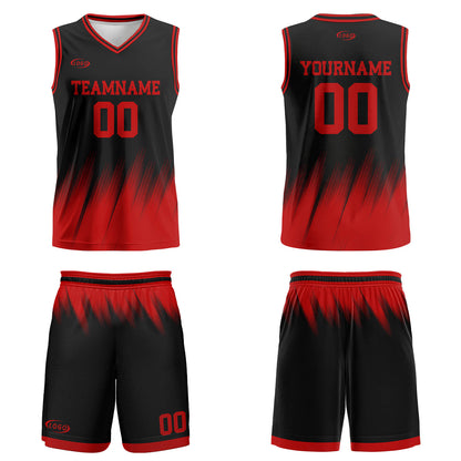 Custom Black Red Basketball Jersey Uniform Suit Printed Your Logo Name Number