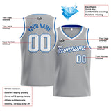 Custom Stitched Basketball Jersey for Men, Women  And Kids Gray-White-Blue