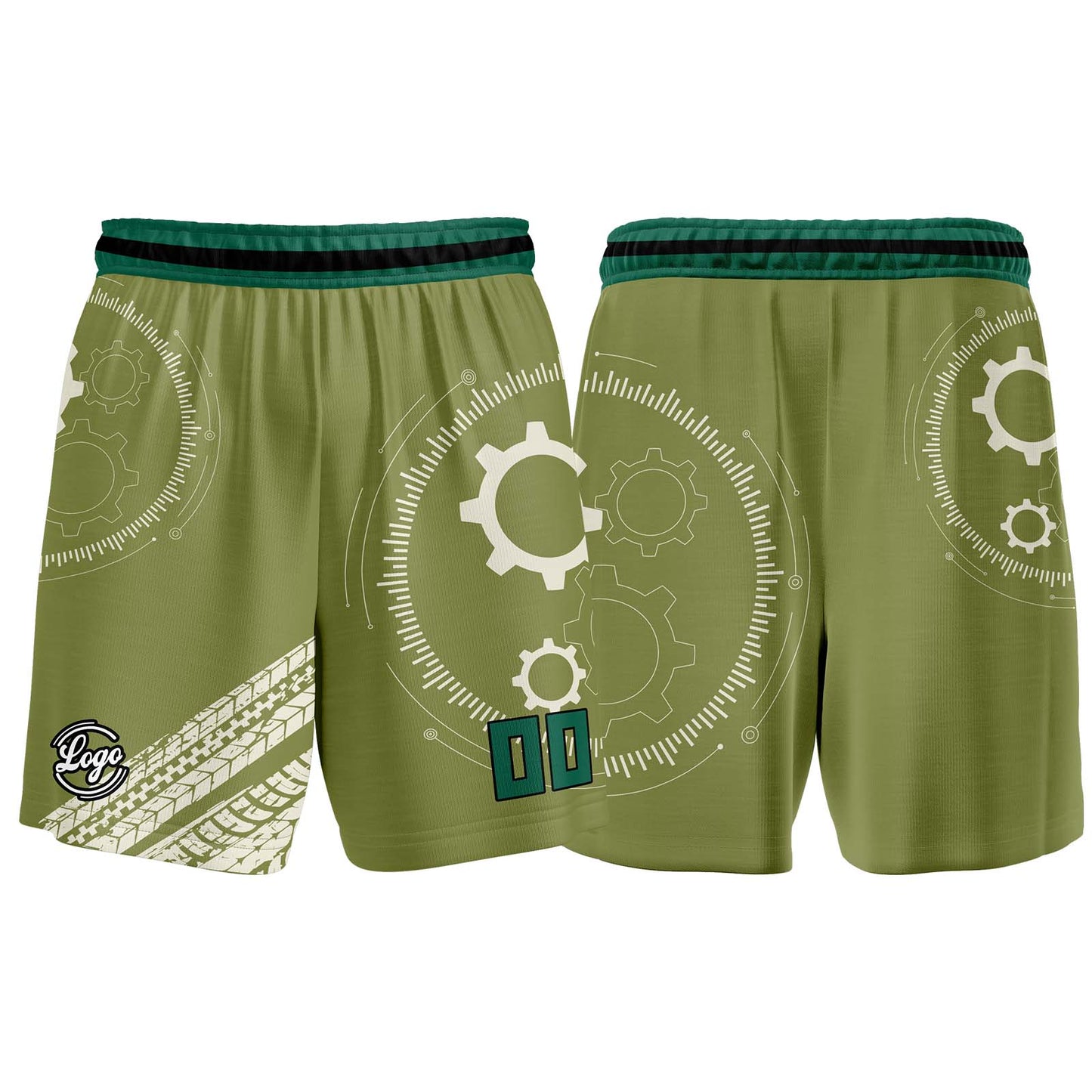 Custom Khaki Green Basketball Jersey Uniform Suit Printed Your Logo Name Number