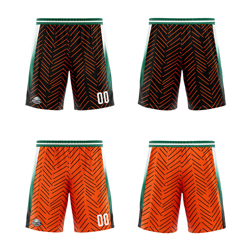 Custom Reversible Basketball Suit for Adults and Kids Personalized Jersey Black&Orange