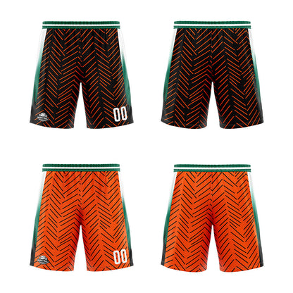 Custom Reversible Basketball Suit for Adults and Kids Personalized Jersey Black&Orange