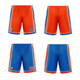 Custom Orange Blue White Reversible Basketball Suit for Adults and Kids Personalized Jersey