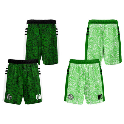 Custom Black Green Reversible Basketball Suit for Adults and Kids Personalized Jersey