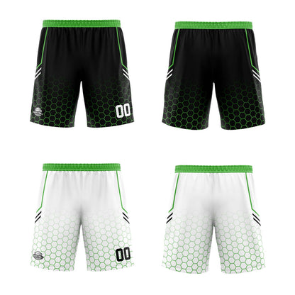 Custom Black Green Reversible Basketball Suit for Adults and Kids Personalized Jersey