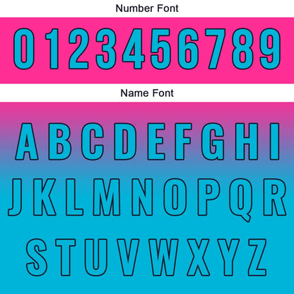 Custom Pink Cyan Hip Hop Baseball Jersey Stitched Printed - Personalized Name Number Shirts #BB-0919-0083