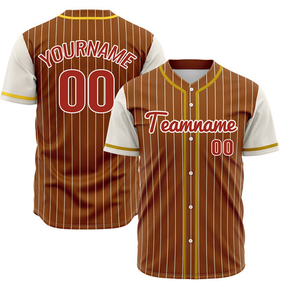 Custom Brown Off White Hip Hop Baseball Jersey Stitched Printed - Personalized Name Number Shirts #BB-0919-0045