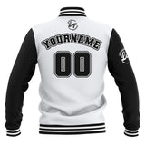 Custom Black White Waterproof Varsity Jackets Personalized Stitched Name Number Logo to Letterman Jackets