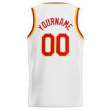 Custom Stitched Basketball Jersey for Men, Women And Kids White-Red-Yellow