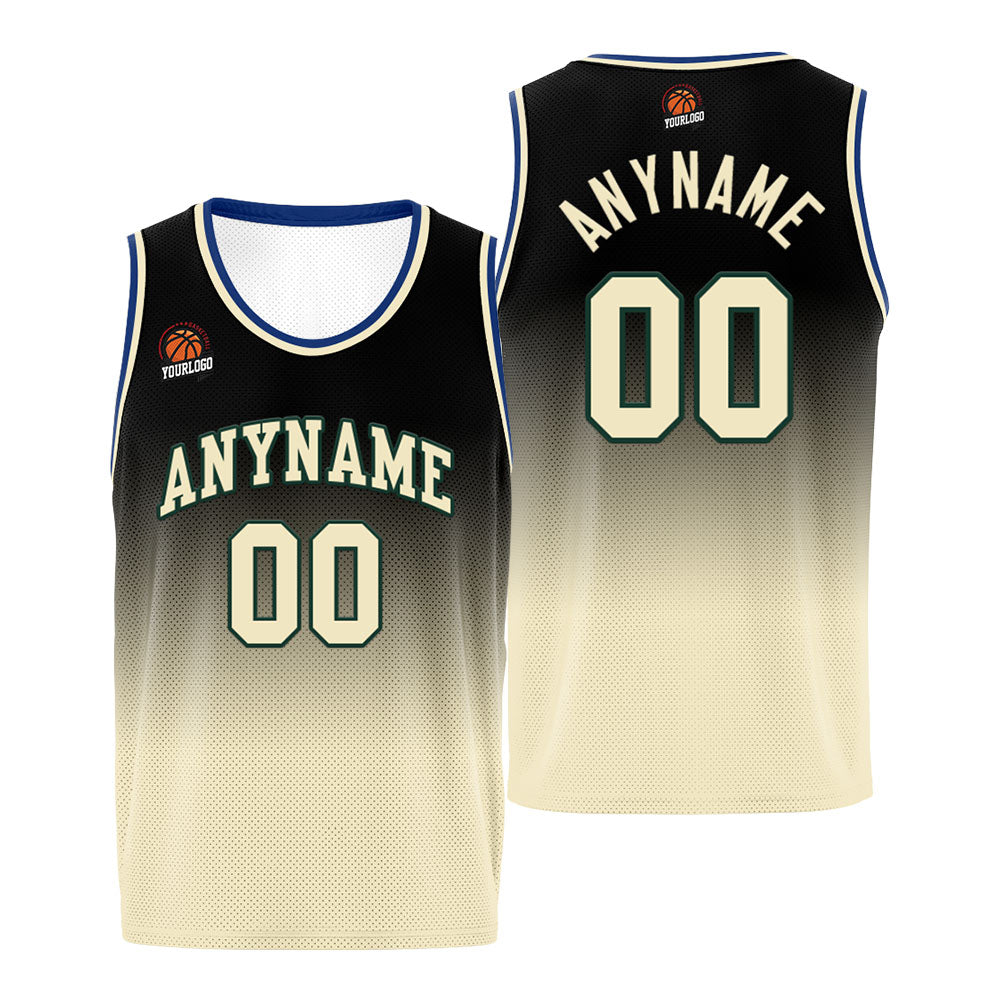 Custom Basketball Jersey Personalized Stitched Team Name Number Logo Green&Cream