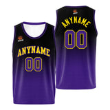 Custom Basketball Jersey Personalized Stitched Team Name Number Logo Purple&Black