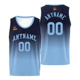 Custom Basketball Jersey Personalized Stitched Team Name Number Logo Light Blue&Navy