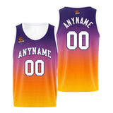 Custom Basketball Jersey Personalized Stitched Team Name Number Logo Purple&Orange