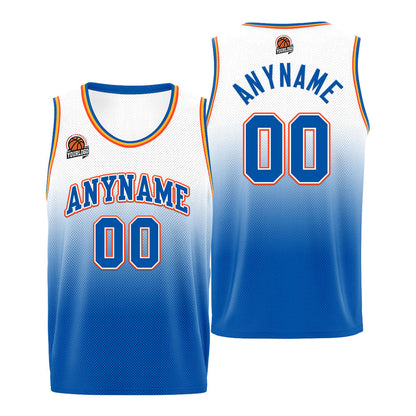 Custom Basketball Jersey Personalized Stitched Team Name Number Logo Orange&Blue