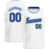 Custom Stitched Basketball Jersey for Men, Women And Kids White-Royal-Gray-Black