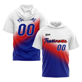 Custom White Red Royal Short Sleeve Hoodies for Men Women Shirts with Hoods Printed Name Logo