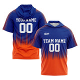 Custom Royal Orange Short Sleeve Hoodies for Men Women Shirts with Hoods Printed Name Logo