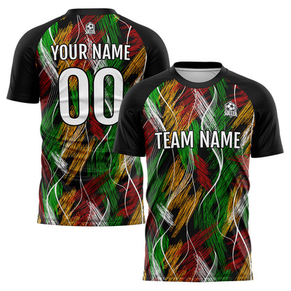 Custom Black Orange Uniform Jersey Kids Adults Personalized Set Jersey Shirt