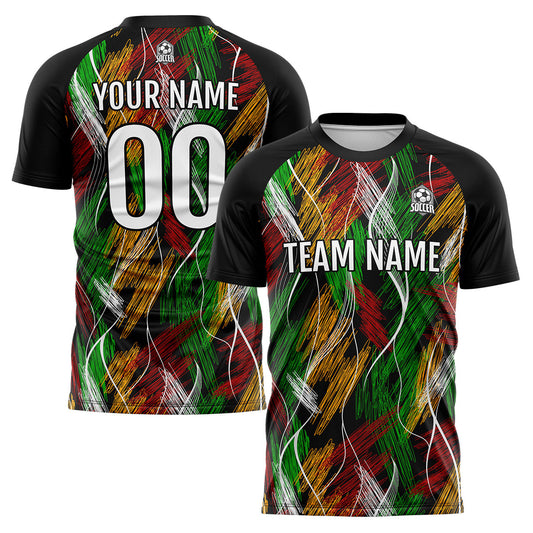 Custom Black Orange Uniform Jersey Kids Adults Personalized Set Jersey Shirt