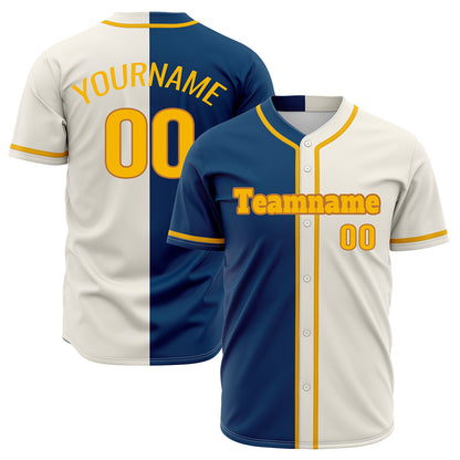 Custom Dark Blue Off White Hip Hop Baseball Jersey Stitched Printed - Personalized Name Number Shirts #BB-0919-0050