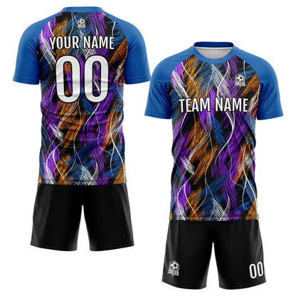 Custom Black Blue Uniform Jersey Kids Adults Personalized Set Jersey Shirt