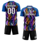 Custom Black Blue Uniform Jersey Kids Adults Personalized Set Jersey Shirt