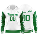 Custom Green White Sweatshirt Hoodie For Men Women Girl Boy Print Your Logo Name Number