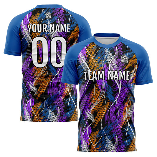 Custom Black Blue Uniform Jersey Kids Adults Personalized Set Jersey Shirt