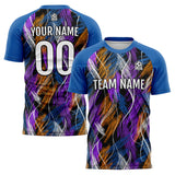 Custom Black Blue Uniform Jersey Kids Adults Personalized Set Jersey Shirt