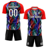 Custom Black Red Uniform Jersey Kids Adults Personalized Set Jersey Shirt