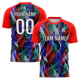 Custom Black Red Uniform Jersey Kids Adults Personalized Set Jersey Shirt
