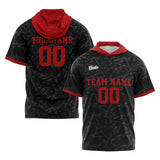 Custom Black Red Short Sleeve Hoodies for Men Women Shirts with Hoods Printed Name Logo