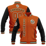 Custom Black Orange Green Waterproof Varsity Jackets Personalized Stitched Name Number Logo to Letterman Jackets