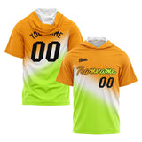 Custom Orange White Green Hooded T-Shirt Short Sleeve Hoodies for Men Women Shirts with Hoods Printed Name Logo