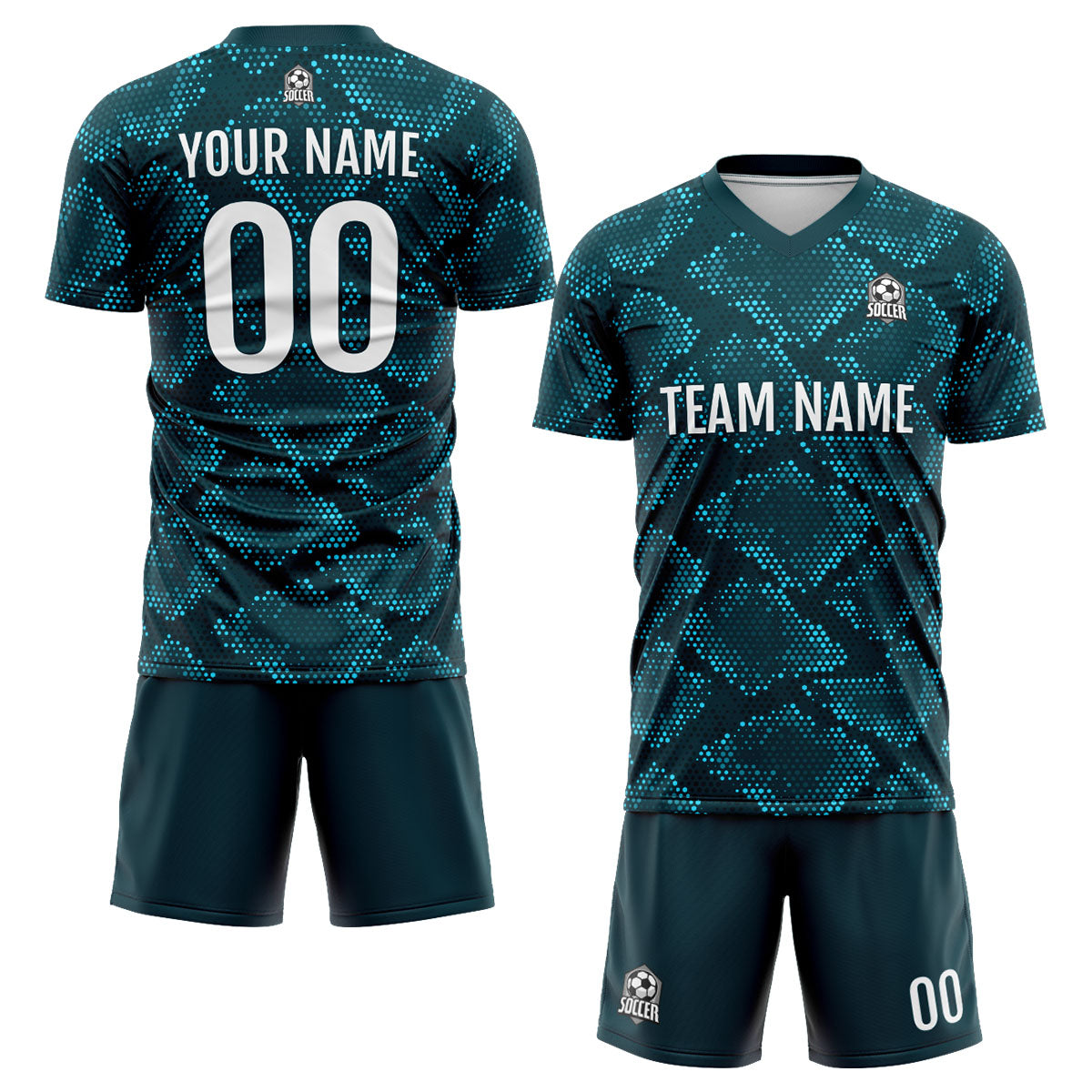 Custom Dark Green Uniform Jersey Kids Adults Personalized Set Jersey Shirt