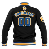 Custom Black Blue Yellow Waterproof Varsity Jackets Personalized Stitched Name Number Logo to Letterman Jackets