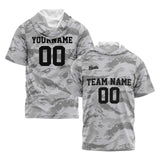 Custom Grey Short Sleeve Hoodies for Men Women Shirts with Hoods Printed Name Logo