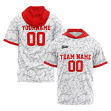 Custom White Red Short Sleeve Hoodies for Men Women Shirts with Hoods Printed Name Logo