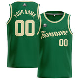 Custom Stitched Basketball Jersey for Men, Women  And Kids Green-Cream