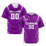 Custom Purple Short Sleeve Hoodies for Men Women Shirts with Hoods Printed Name Logo