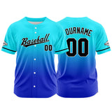 Custom Full Print Design  Baseball Jersey Light Blue&Blue