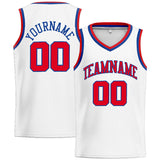 Custom Stitched Basketball Jersey for Men, Women And Kids White-Red-Royal