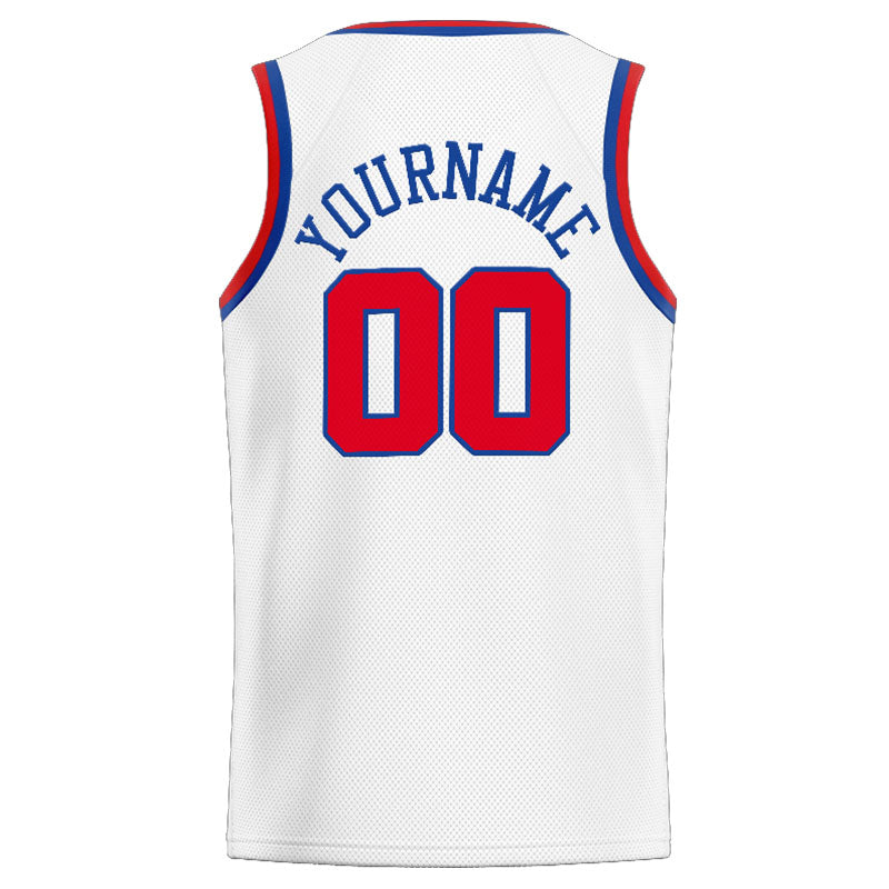 Custom Stitched Basketball Jersey for Men, Women And Kids White-Red-Royal