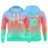 Custom Gradient Hoodie For Man Woman Girl Boy Print Your Logo Name Number Pink Green