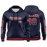 Custom Navy Red Sweatshirt Hoodie For Men Women Girl Boy Print Your Logo Name Number