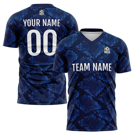 Custom Dark Blue Uniform Jersey Kids Adults Personalized Set Jersey Shirt