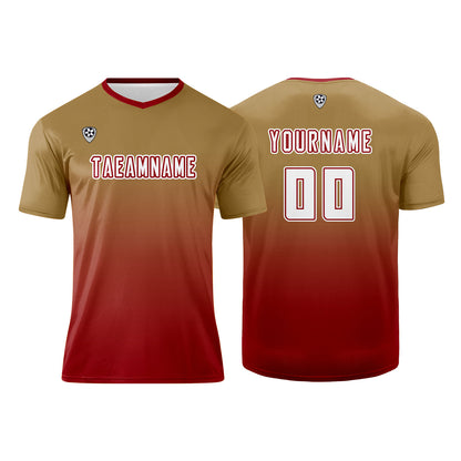 Custom Brown Red Uniform Jersey Kids Adults Personalized Set Jersey Shirt
