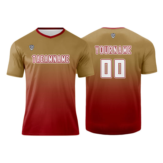 Custom Brown Red Uniform Jersey Kids Adults Personalized Set Jersey Shirt
