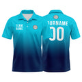 Custom Light Blue Navy Football Gradient Polo Shirts  Add Your Unique Logo/Name/Number