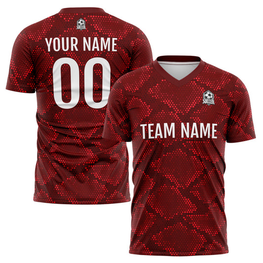 Custom Dark Red Uniform Jersey Kids Adults Personalized Set Jersey Shirt