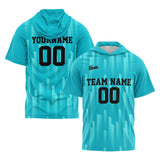 Custom Teal Short Sleeve Hoodies for Men Women Shirts with Hoods Printed Name Logo